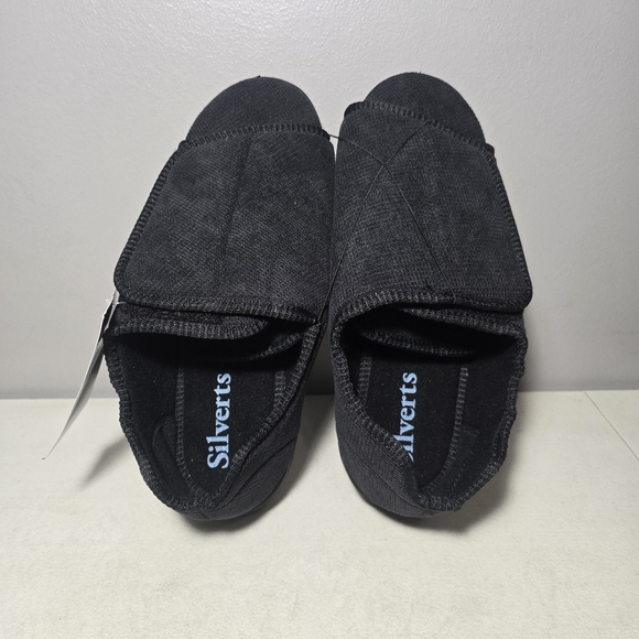 NEW Silverts Adaptive Slippers Diabetic Easy On Black Adjustable Womens 11 Men 9 - Picture 7 of 14